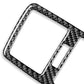 Carbon-fiber style rectangular trim frame with curved corners and side cutout opening