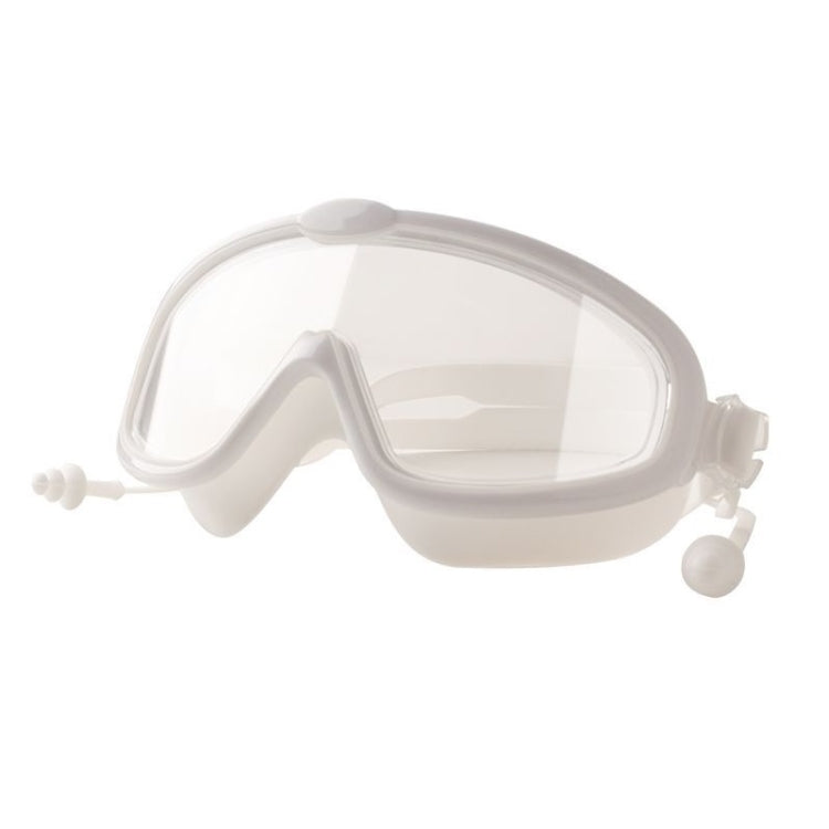 White children swimming goggles with anti-fog lenses and conjoined earplugs