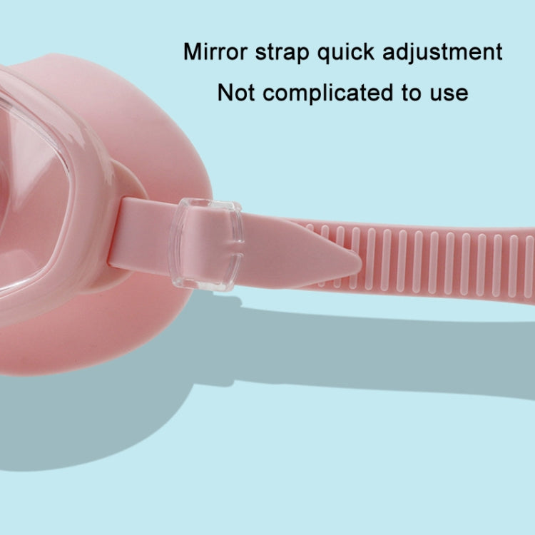 Pink swimming goggles with quick-adjust mirror strap and anti-fog lens