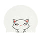 White silicone swimming cap with cute white cat cartoon face print