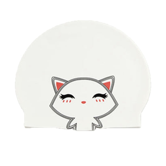 Hy08 Cute Cartoon Print Silicone Swimming Cap, Spec:, Black Swan, Little Squirrel, Princess Cat, Cavaliers cat, White Pig, Pink Pig, Strawberry, Pink Blossom, Deep Blue