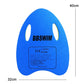 Blue EVA swim kickboard backboard with side hand openings and central label