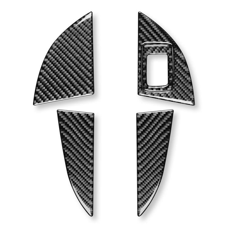 Carbon fiber-look door storage panel stickers set (4 pcs) for right-hand drive