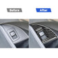 Carbon fiber-look trim around door storage switch area for right-hand drive