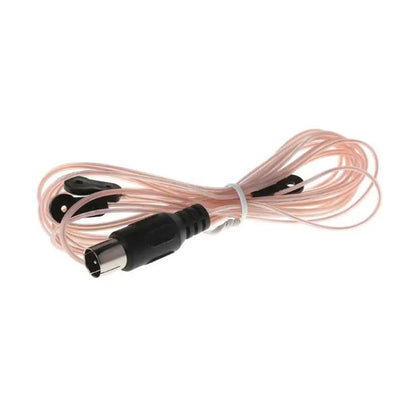 Transparent FM antenna cable with dual wires and black plug connectors