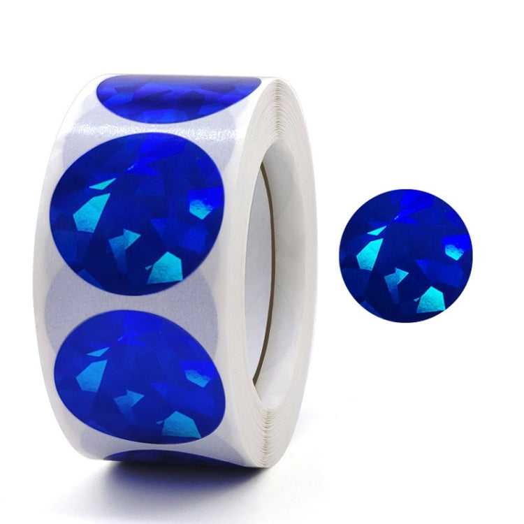 Decorative 25mm round seal stickers roll with blue holographic circles