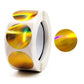 Decorative 25mm round seal stickers roll with rainbow holographic circles