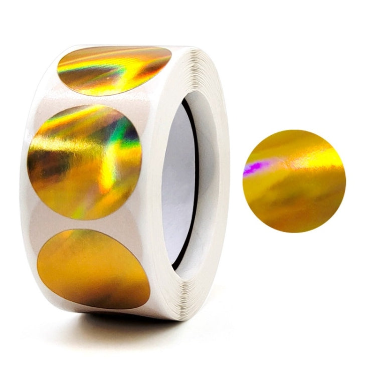 Decorative 25mm round seal stickers roll with rainbow holographic circles