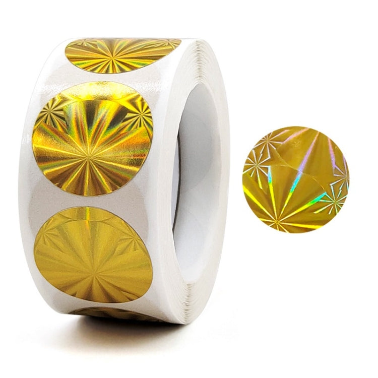 25mm holographic gold decorative envelope seal stickers, round starburst pattern roll