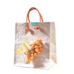 25mm holographic decorative envelope seal sticker on cream gift bag