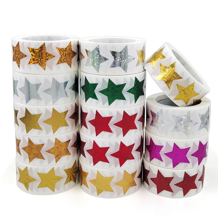 Set of star sealing sticker rolls with assorted gold, green, red, and purple stars