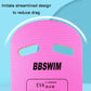 Pink U-shaped EVA floating kickboard with two hand slots and BBSWIM logo