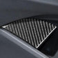 Carbon-fiber door storage box insert sticker, close-up of black weave panel