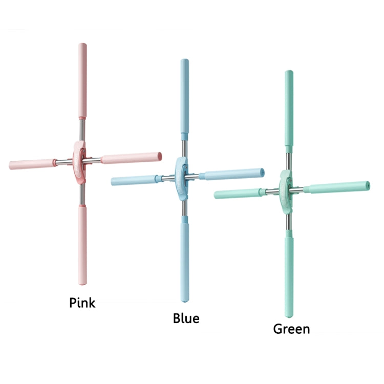 Set of adjustable open-shoulder posture corrector sticks in pink, blue, and green