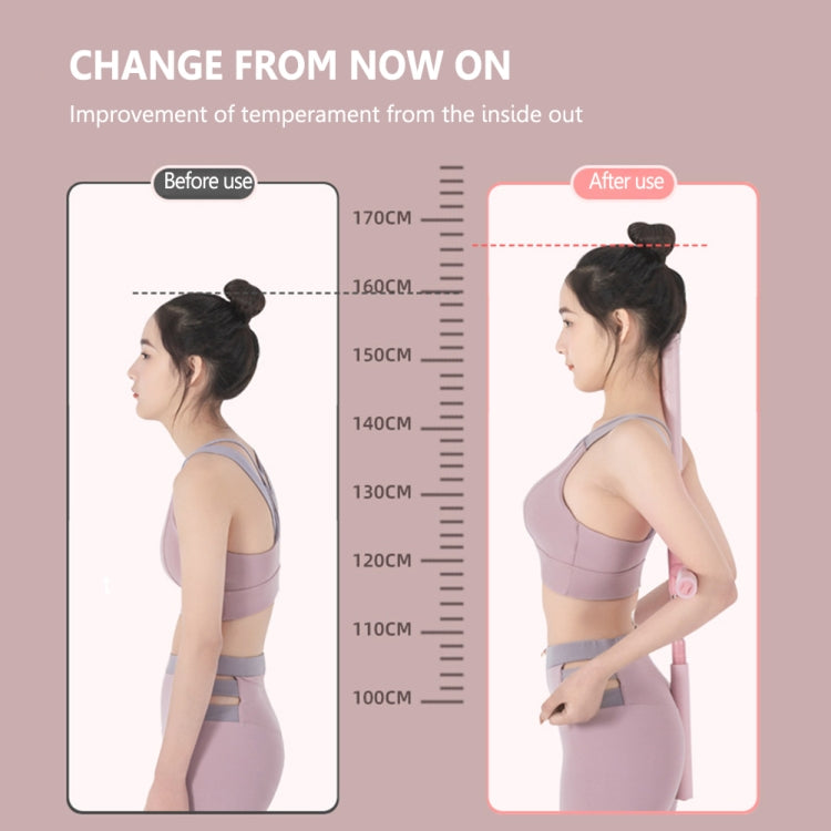 Posture corrector training stick positioned for standing hunchback correction