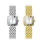 BS Bee Sister  FA1197  Square Dial Stainless Steel Strap Ladies Simple Watch, Silver, Gold