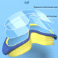 Children anti-fog swimming goggles close-up, blue and yellow frame with tinted lenses