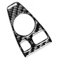 Carbon-fiber look curved door lift sticker with round cutout and rectangular cutout
