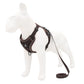 Dark-brown dog chest strap vest harness with leash rope and front loops