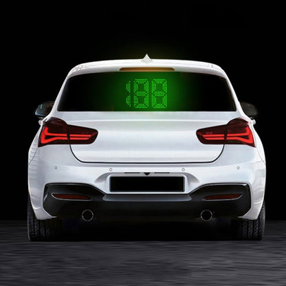 Car rear window GPS HUD speed display with green LED digits