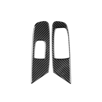 Carbon fiber patterned door lift panel sticker set for right-hand drive, two-piece