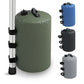 Water storage bag with black strap loops, shown in multiple colors