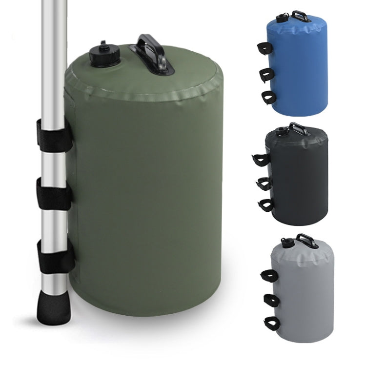 Water storage bag with black strap loops, shown in multiple colors