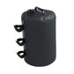 Windproof tent water bag, black cylindrical design with top cap and three side straps