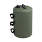 Green water storage bag with screw cap and black carry handle and strap loops