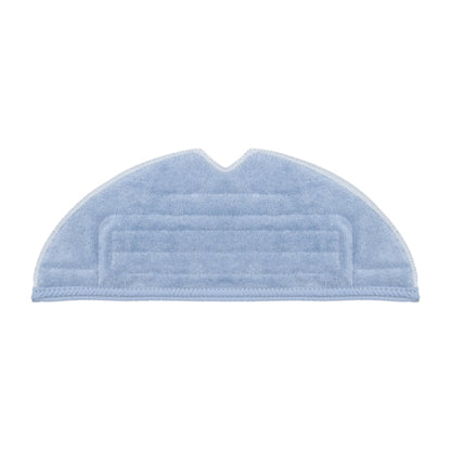 Light blue hemmed vibrating mop cloth, arched cleaning pad with stitched border