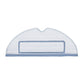 Light blue hemmed mop cloth pad with rectangular scrubbing panel, arched edge