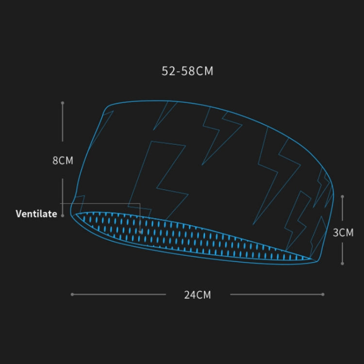 Lightning print fitness headband with ventilated textured underside