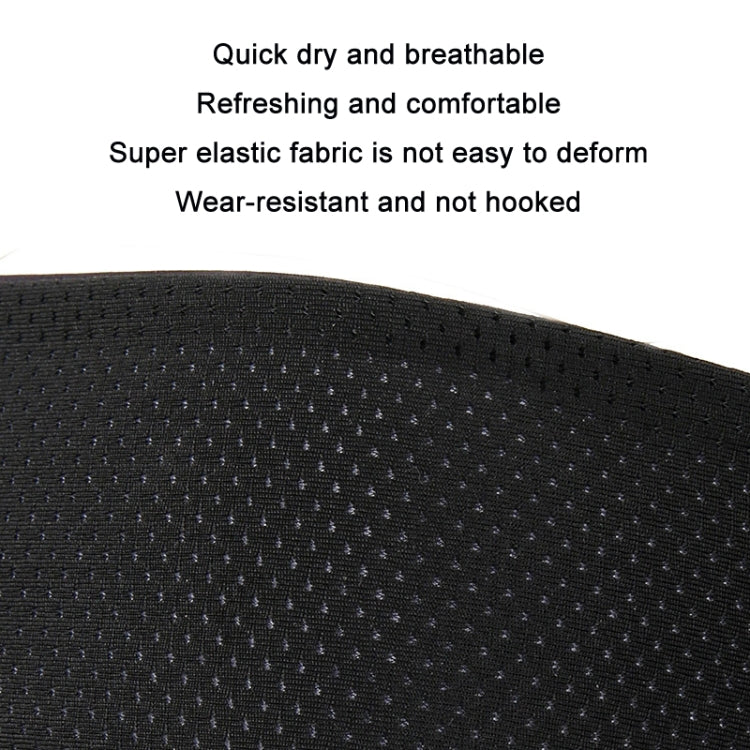 Close-up of breathable black fabric with small ventilation dot texture