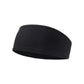 Solid black fitness sweatband headband with smooth fabric finish