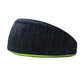 Heather dark gray fitness headband with neon green trim