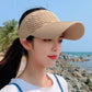 Khaki ribbed peaked sun cap with curved brim and breathable knit crown.