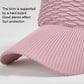 Pink sun cap brim with ribbed knit texture and rounded edge profile.