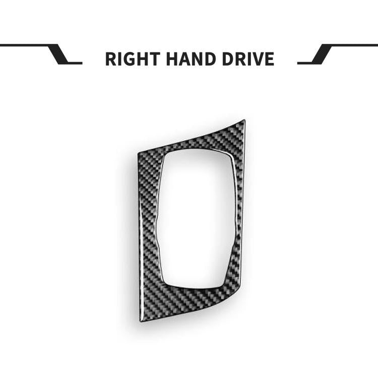 Carbon-fiber style panel sticker with rounded rectangular cutout for right-hand drive
