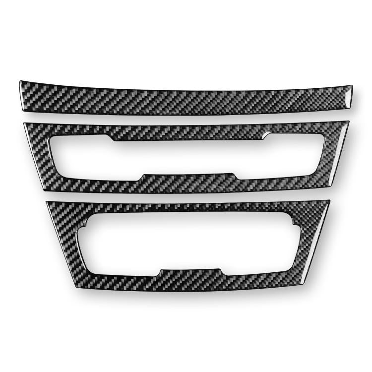 Car radio and AC panel trim stickers, carbon fiber pattern, for right-hand drive