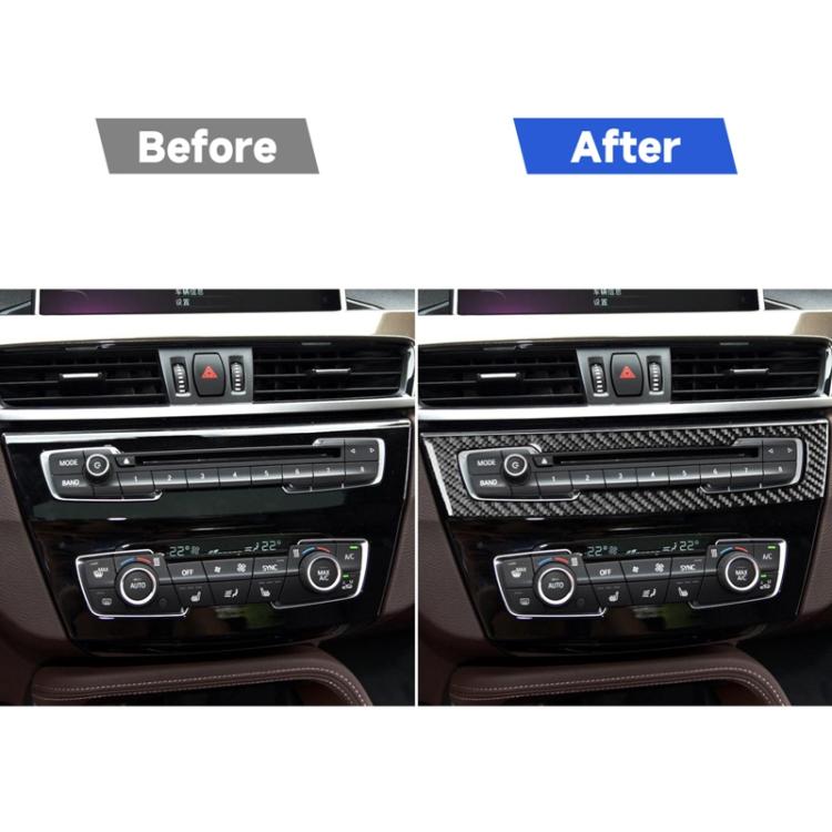 Carbon-fiber center dash trim sticker with radio and climate control openings