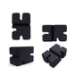 Set of dark foam bench press support blocks with interlocking puzzle cutouts