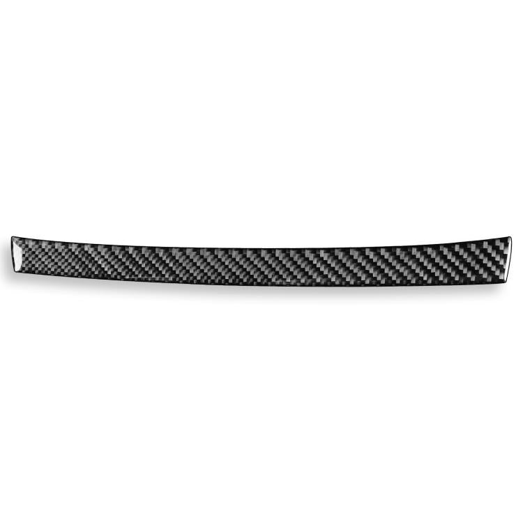 Carbon fiber-look radio panel upper trim sticker, long black textured strip