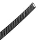 Carbon fiber-look radio panel upper trim sticker, close-up black weave texture