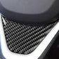 Installed steering wheel chin trim, black carbon-fiber woven insert under steering wheel