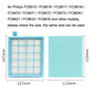 Square vacuum filter with blue frame and white pleated media