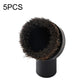 Horsehair vacuum brush head with circular bristle face and black connector