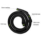 Threaded vacuum hose accessory set with corrugated black hose and connection ends