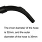 Black vacuum hose elbow with ribbed corrugated tube and angled end