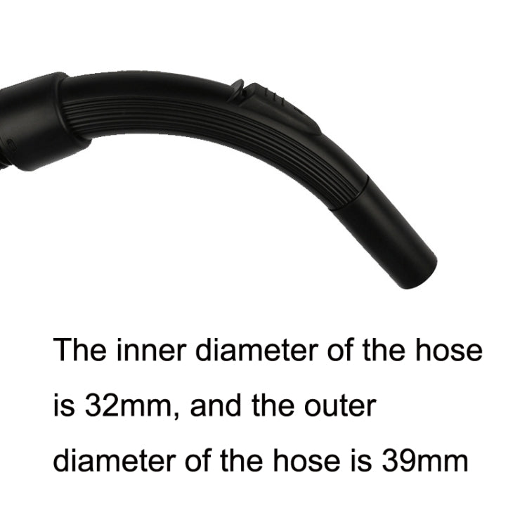 Black vacuum hose elbow with ribbed corrugated tube and angled end