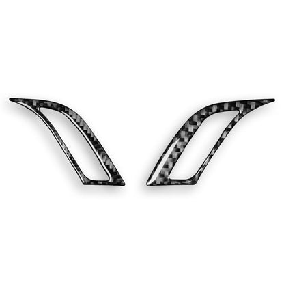 Dashboard air vent trim stickers, carbon-fiber look, left-hand drive, 2-piece set